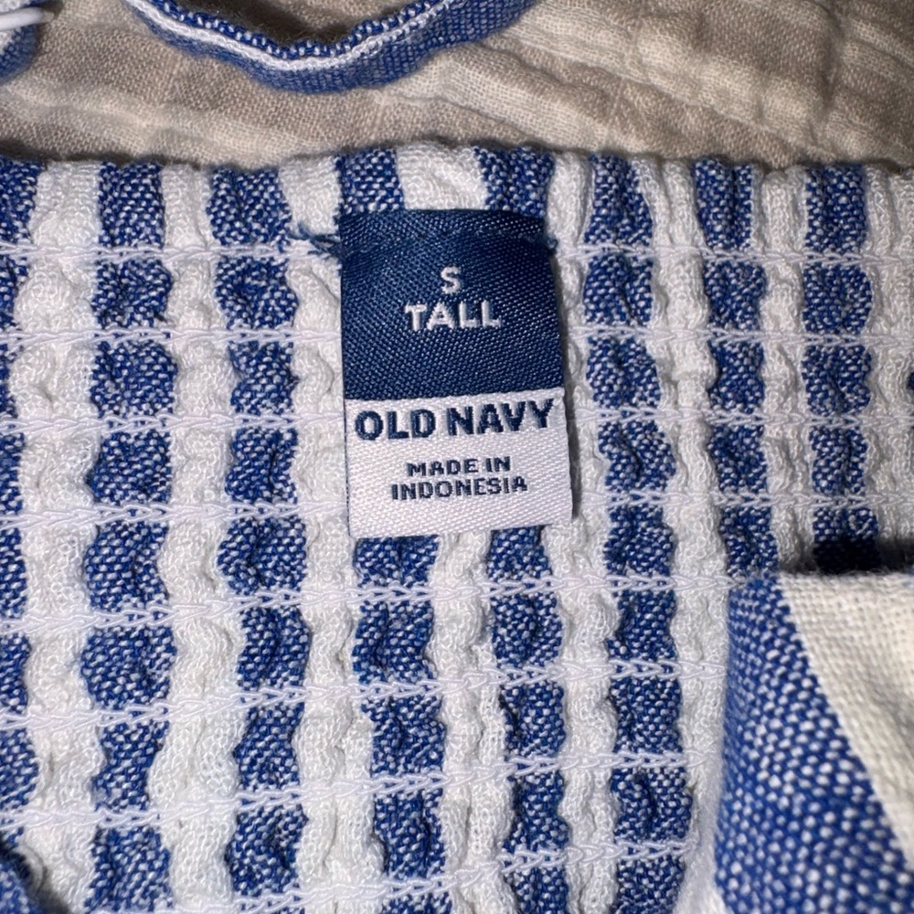 Old Navy Blue and White Linen Stripe dress - Picture 2 of 2